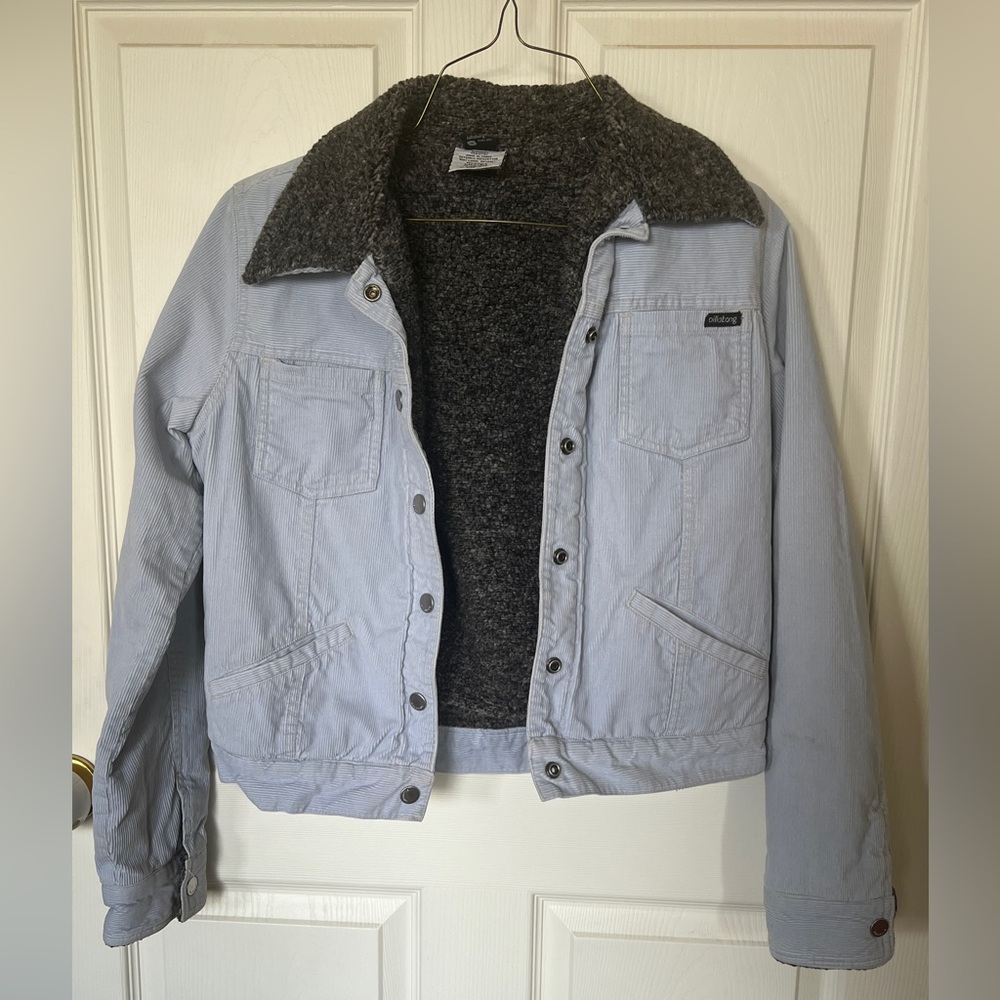 Vintage Billabong Light Blue Corduroy Trucker Jacket, Medium